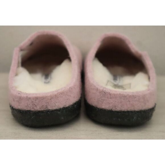 Birkenstock Kids Girls Sz 9 Soft Pink Zermatt Rivet Shearling/Wool Clog Slippers - Picture 3 of 16